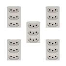 Kit 5 Tomadas Tripla 10a 2p+t Branca 615043bc Pial Plus+ Legrand Kit 5 Tomadas Tripla 10a 2p+t Branca 615043bc Pial Plus+ Legrand