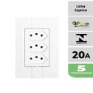 Kit 5 Tomadas Tripla 20A Monobloco Caprice Pluzie 4x2 branca 250V Kit 5 Tomadas Tripla 20A Monobloco Caprice Pluzie 4x2 branca 250V