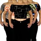 Kit 5 Tops Ciganinha Ombro a Ombro Elástico Barra Estampas Sortidas Viscolycra Pp ao Plus Size