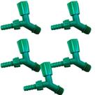 Kit 5 Torneiras Para Tanque E Jardim Bico 1/2 3/4 Verde Verde