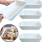 Kit 5 Travessas de Melamina Retangular Branco Grande Para Cozinha Profissional 27cm