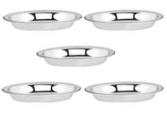 Kit 5 Travessas Em Aço Inox Oval Funda De 20Cm Para Servir Porções Design Moderno Não Amassa Fácil Restaurantes Bar Lanchonetes