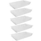 Kit 5 Travessas Melamina Brancas 53x32cm Restaurante Buffet