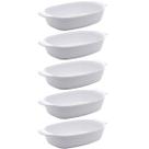 Kit 5 Travessas para Servir de Melamina Branca 23cm com Alças para Restaurantes Casa Milão Lyor