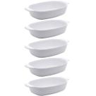 Kit 5 Travessas para Servir de Melamina Branca 23cm com Alças para Restaurantes Casa Milão Lyor