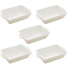 Kit 5 Travessas Porcelana Branca 750ml Lyor Refratários Serv