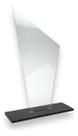 Kit 5 Troféu Acrilico Cristal 2mm 10x18cm C/base Preta 3mm