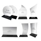 KIT 5 Troféu em Acrílico Brinde Corporativo, Homenagem, Evento, Premiação
