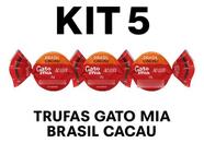 Kit 5 Trufas Chocolate Ao Leite Brasil Cacau Gato Mia