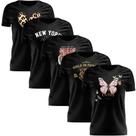 Kit 5 Tshirt Blusa Estampada Feminina Manga Curta Camiseta Camisa Kit 5 Tshirt Blusa Estampada Feminina Manga Curta Camiseta Camisa