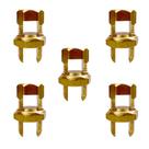 Kit 5 un. Conector Fendido Latão Para Cabos 10mm Parafuso Split Bolt