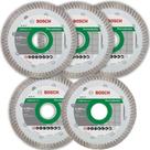 Kit 5 Un - Disco Diamantado Corte Porcelanato 4 Turbo Fino 105mm - Bosch 4637 Kit 5 Un - Disco Diamantado Corte Porcelanato 4 Turbo Fino 105mm - Bosch 4637