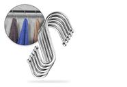 Kit 5 Un Ganchos Tipo S Aço Inox Suporte Utensílios Multiuso - GANB100.5