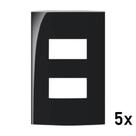 Kit 5 Un - Sleek Ebony Placa 2 x 4 - 2 Posto Horizontal - Margirius