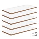 Kit 5 Unid Prateleira MDF Para Make 50x25x1,5 Branco Firenze