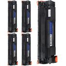 Kit 5 Unid Toner Alto Rendimento Até 1500 Páginas Compatível Com Impressoras HP Laser Jet Pro CF283A M127sp M127sf M125 M127FN M201 M125nw