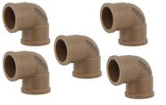 KIT 5 UNIDADE /Joelho Soldável Plastilit Marrom 32mm 90 *794*
