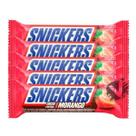 Kit 5 Unidades Chocolate Snickers Mars Sabor Morango 45g