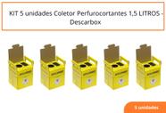 KIT 5 unidades Coletor Perfurocortantes 1,5 LITROS - Descarbox