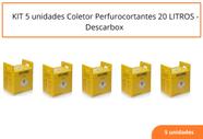 KIT 5 unidades Coletor Perfurocortantes 20 LITROS - Descarbox