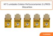 KIT 5 unidades Coletor Perfurocortantes 3 LITROS - Descarbox