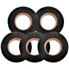 Kit 5 Unidades Fita Isolante Tecido Isolação Chicotes Cabos Fios Elétricos Original Preta Pano Com Cola Automotiva