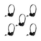 Kit 5 Unidades Fone De Ouvido Headset Office Microfone Call Center Atendente Home Bright Cor:Preto
