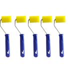 Kit 5 unidades rolo para pintura poliester 5cm com suporte
