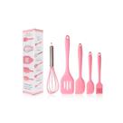 Kit 5 Utensílios De Silicone Maciço Espátulas De Cozinha