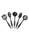Kit 5 Utensilios Preto de Nylon Para Cozinha Tools