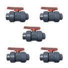 Kit 5 Válvulas Registro Esfera PVCU 50mm Série AQ PEEPDM Alta Resistência