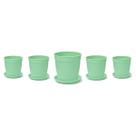 Kit 5 Vasos + 5 Pratos Jardim 1,7 Litros Verde Nutriplan Kit 5 Vasos + 5 Pratos Jardim 1,7 Litros Verde Nutriplan