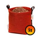 Kit 5 Vasos Para Plantas Com Alças 4 Litros De Feltro