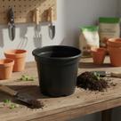 Kit 5 Vasos Redondos Padrão Preto (Perfil Baixo) - 10 cm para Plantas Kit 5 Vasos Redondos Padrão Preto (Perfil Baixo) - 10 cm para Plantas