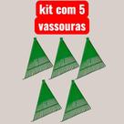 Kit 5 Vassouras Rastelo de Plástico Jardim Grama Sem Cabo