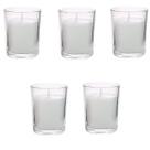 Kit 5 Velas Decorativa Copo De Vidro Transparente Sem Aroma