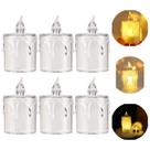 Kit 5 Velas LED Transparente Luz Eletrônica Decoração 6,5cm