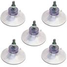 Kit 5 Ventosas de 40mm (4 cm) PVC Cristal C/Parafuso e Porca
