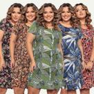 Kit 5 Vestido Plus Size Soltinho Babado Casual Básico