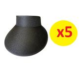 Kit 5 Viseiras Tiara Arco Preto Praia Personalizar aba 12cm