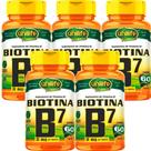 Kit 5 Vitamina B7 Biotina 300 Cáps Cabelos Unha Pele Unilife