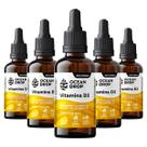 Kit 5 Vitamina D3 2000 UI em Gotas Ocean Drop Vegana 30ml