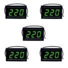 Kit 5 Voltímetro Digital Led AC CA 110v 220v 380v - Verde