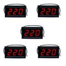 Kit 5 Voltímetro Digital Led AC CA 110v 220v 380v - Vermelho