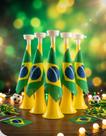 Kit 5 Vuvuzelas Brasil 28cm Amarela Corneta Torcida Copa 2026 Som Alto