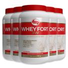 Kit 5 Whey Fort 3W Neutro Vitafor 900g