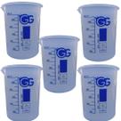 Kit 5 x becker 600 ml gg plastico bequer
