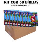 Kit 50 Bíblias Criança de Fé Infantil Brochura - Nova Edição