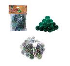 Kit 50 Bolinhas Gude Mista Lisa Carambola Resistente Vidro