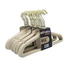 Kit 50 Cabides 28cm Infantil Veludo Bege Slim Gancho Dourado